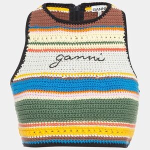 Ganni Multicolor Striped Crochet Top - size S - like new